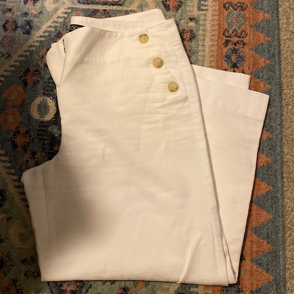 Loft, white crop pant, size 8